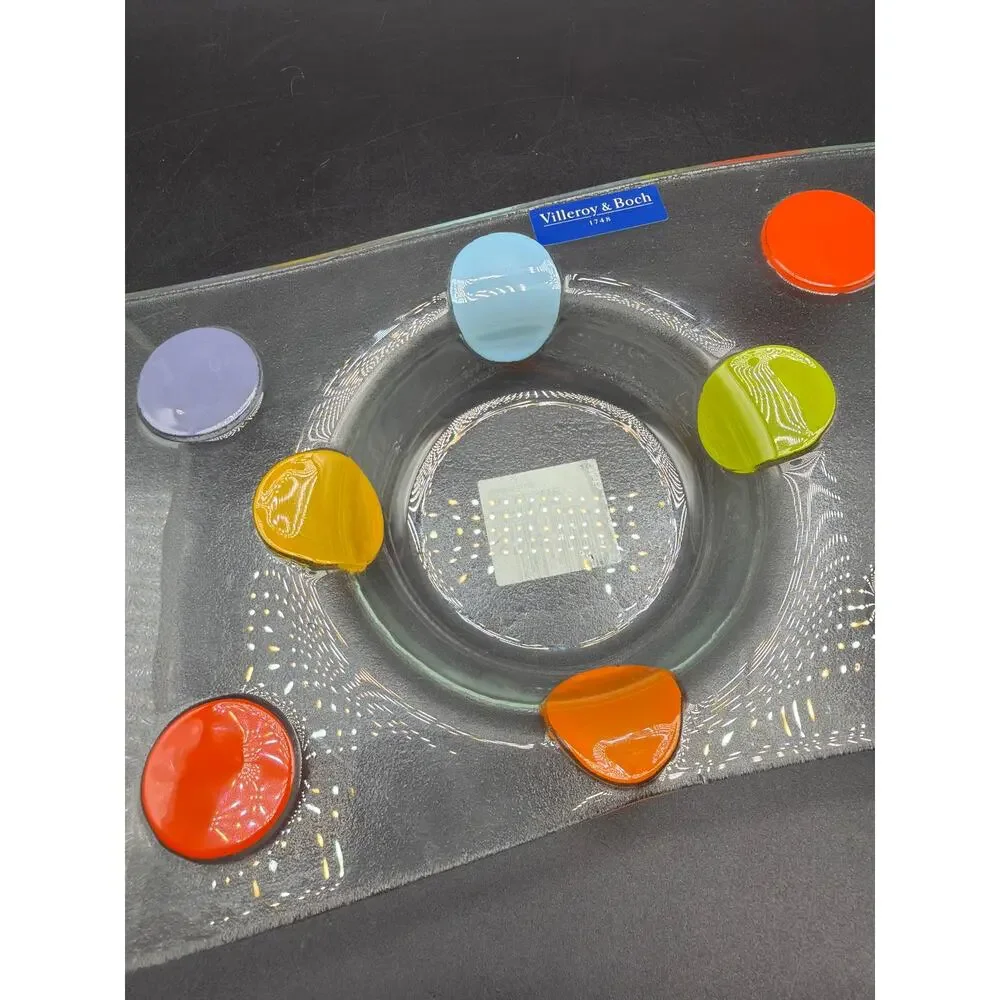 Villeroy & Boch Twist Alea Vitrum Glass 3 Section Serving Platter Multicolor